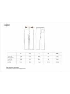 Workteam Pantalón Sanitario Cintura elástica, bragueta Cremallera, sin Bolsillos, 100% Algodón. Hombre - Imagen 2