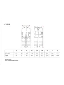 WorkTeam Pantalón Multibolsillos Combinado Alta Visibilidad. Cintas Reflectantes combinadas. Hombre