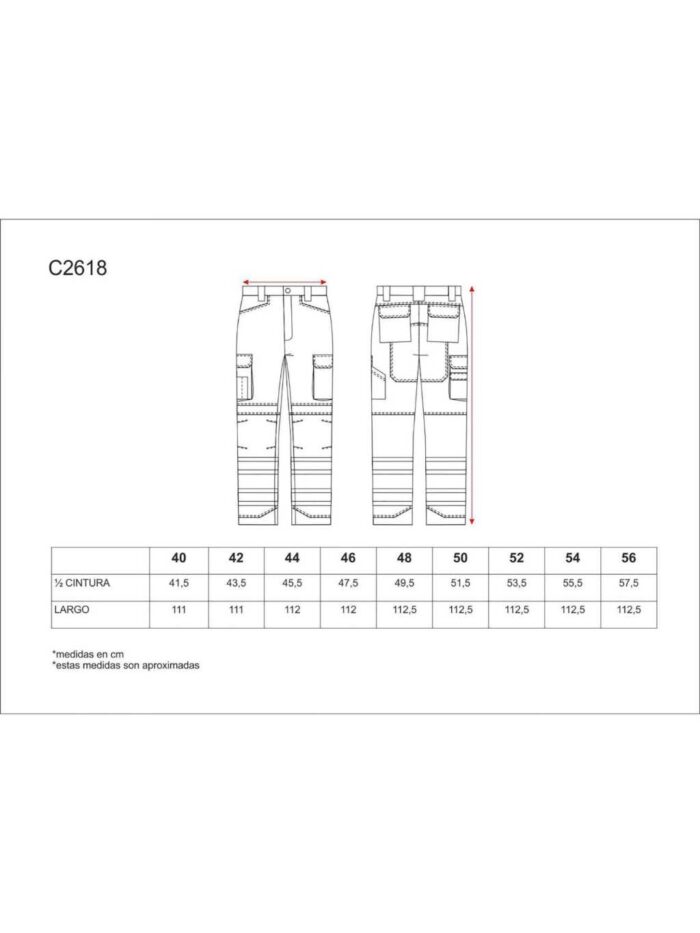 WorkTeam Pantalón Multibolsillos Combinado Alta Visibilidad. Cintas Reflectantes combinadas. Hombre