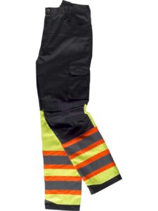 WorkTeam Pantalón Multibolsillos Combinado Alta Visibilidad. Cintas Reflectantes combinadas. Hombre