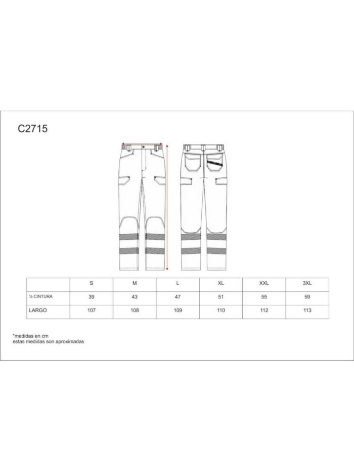 WorkTeam Pantalón de ALTA VISIBILIDAD, Multibolsillos, Combinado con Cintas Reflectantes Discontinuas y Cintas Decorativas Personalizadas, Trabajo. Unisex