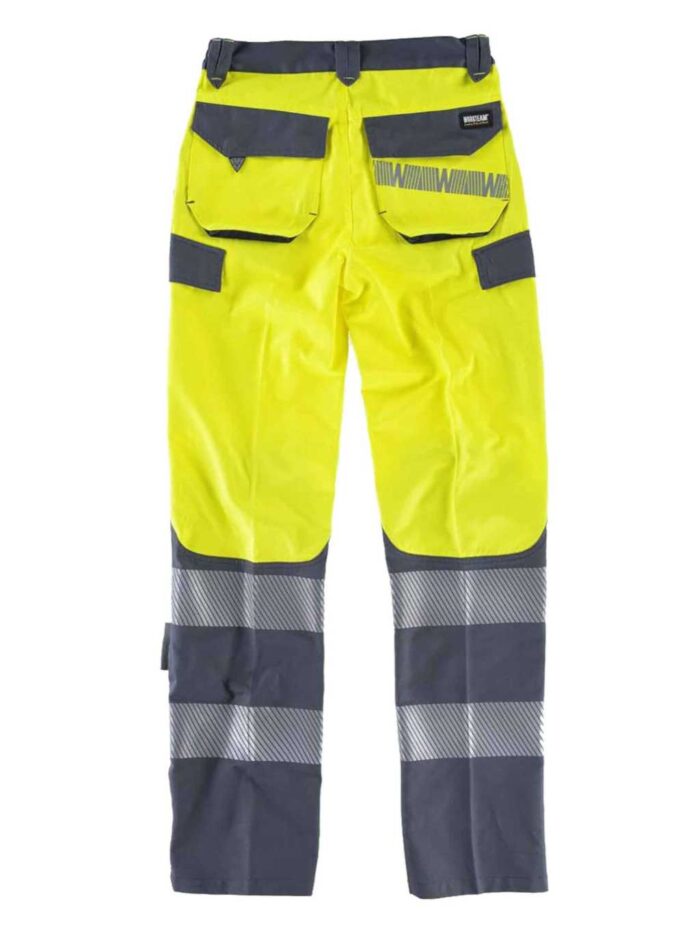 WorkTeam Pantalón de ALTA VISIBILIDAD, Multibolsillos, Combinado con Cintas Reflectantes Discontinuas y Cintas Decorativas Personalizadas, Trabajo. Unisex