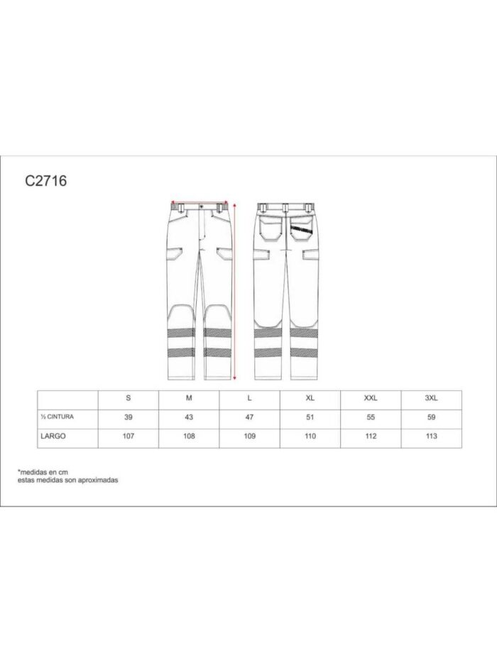 WorkTeam Pantalón Multibolsillos Combinado de Alta Visibilidad, con Cintas Reflectantes Discontinuas y Cintas Decorativas Personalizadas, Trabajo. Unisex