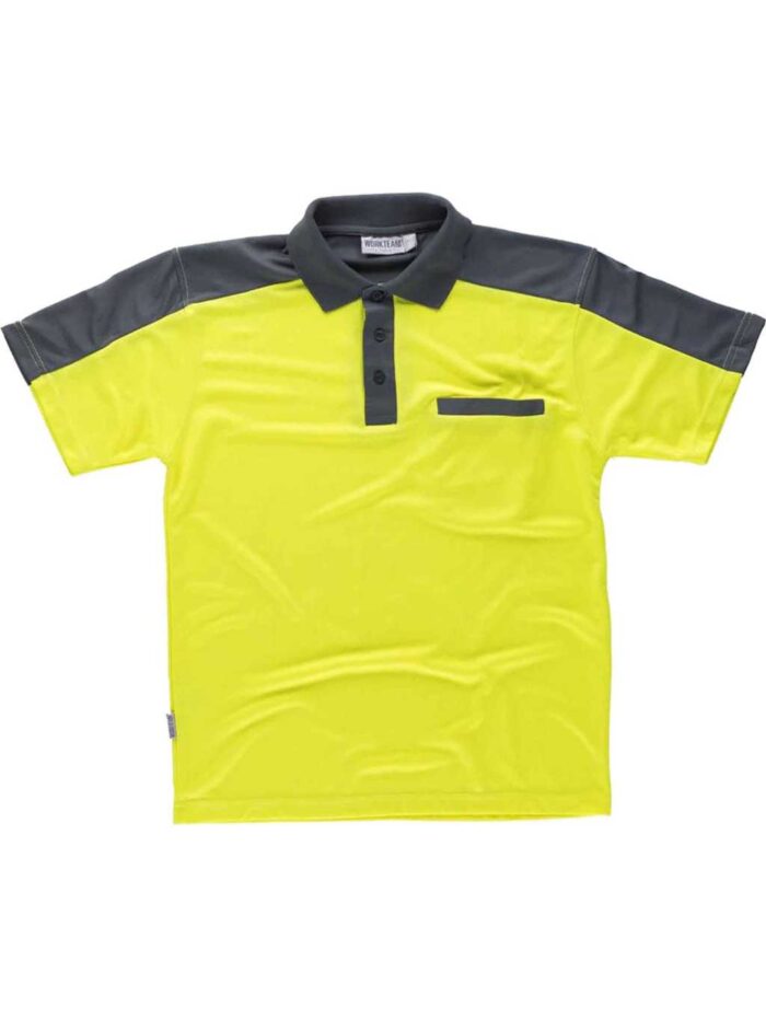 WorkTeam Polo Combinado de ALTA VISIBILIDAD manga corta con un bolso de pecho. HOMBRE