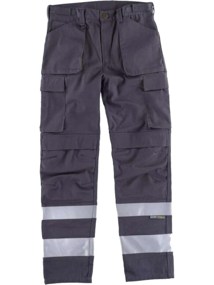 WorkTeam Pantalón de Triple Costura con Cintas Reflectantes. Dos Bolsos de Fuelle con Abertura Inclinada en los costados, un Bolsillo relojero, Dos b - Imagen 4