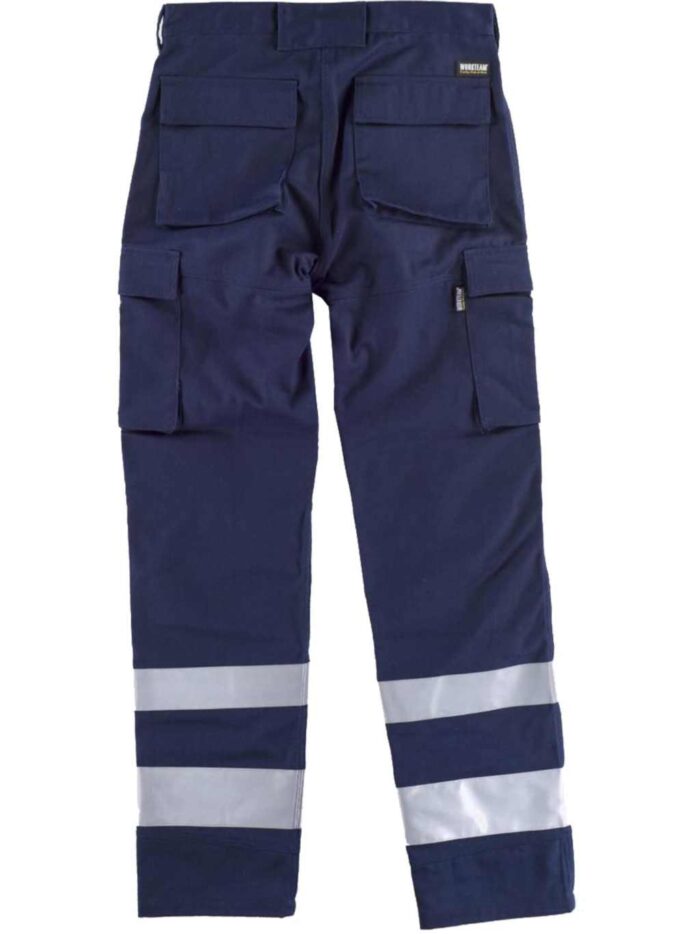 WorkTeam Pantalón de Triple Costura con Cintas Reflectantes. Dos Bolsos de Fuelle con Abertura Inclinada en los costados, un Bolsillo relojero, Dos b - Imagen 5
