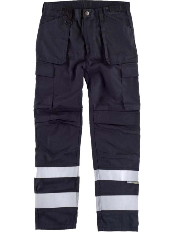WorkTeam Pantalón de Triple Costura con Cintas Reflectantes. Dos Bolsos de Fuelle con Abertura Inclinada en los costados, un Bolsillo relojero, Dos b - Imagen 3