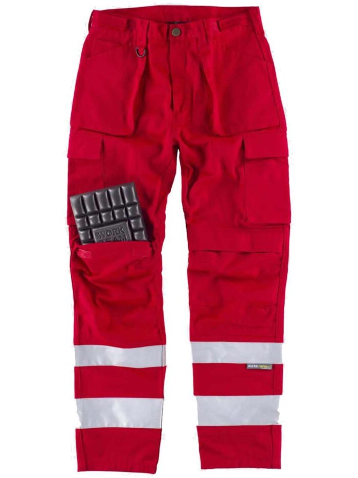 WorkTeam Pantalón de Triple Costura con Cintas Reflectantes. Dos Bolsos de Fuelle con Abertura Inclinada en los costados, un Bolsillo relojero, Dos b - Imagen 2