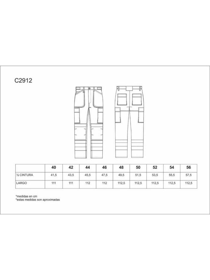 WorkTeam Pantalón Multibolsillos Alta Visibilidad. Cintas Reflectantes Diferentes Tamaños. EN ISO 20471:2013 Hombre