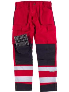 WorkTeam Pantalón Combinado de Triple Costura y con Cintas Reflectantes. Dos Bolsos de Fuelle con Abertura Inclinada en los costados, un Bolsillo Rel Hombre