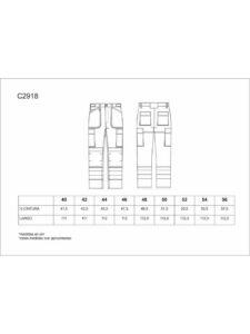 WorkTeam Pantalón Multibolsillos Combinado Alta Visibilidad. Cintas Reflectantes Diferentes Tamaños. Hombre