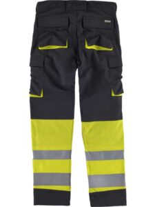 WorkTeam Pantalón Multibolsillos Combinado Alta Visibilidad. Cintas Reflectantes Diferentes Tamaños. Hombre