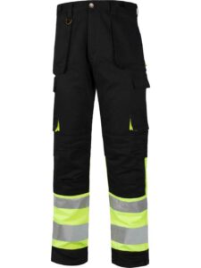 WorkTeam Pantalón Multibolsillos Combinado Alta Visibilidad. Cintas Reflectantes Diferentes Tamaños. Hombre