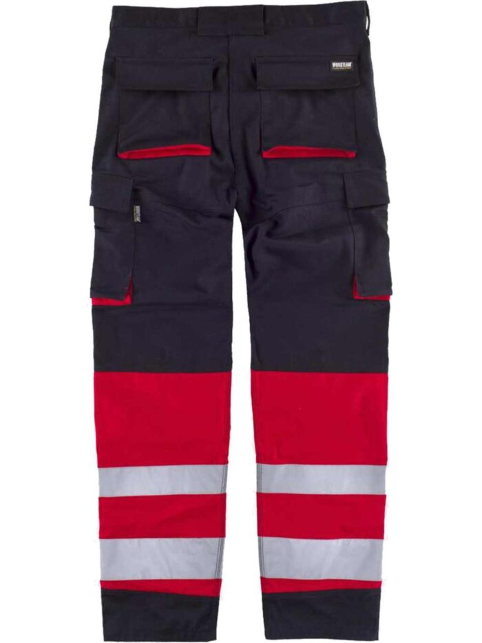 WorkTeam Pantalón Combinado de Triple Costura y con Cintas Reflectantes. Dos Bolsos de Fuelle con Abertura Inclinada en los costados, un Bolsillo Rel Hombre - Imagen 2
