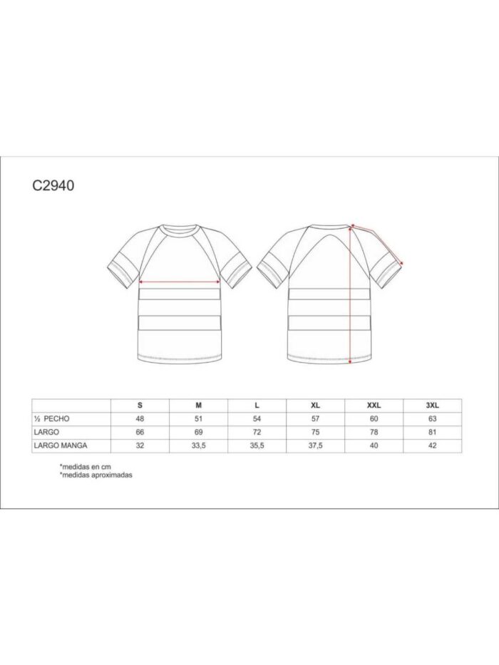 WorkTeam Camiseta Manga Corta Combinada con Alta Visibilidad y Cintas Reflectantes. Unisex