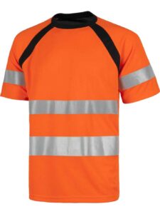 WorkTeam Camiseta Manga Corta Combinada con Alta Visibilidad. Cintas Reflectantes. EN ISO 20471:2013. Hombre - Imagen 2
