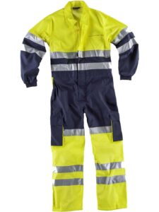 WorkTeam Buzo Recto Combinado y Multibolsillos, Mono de Trabajo Alta Visibilidad y Cintas Reflectantes