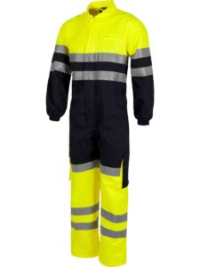 WorkTeam Buzo Recto Combinado y Multibolsillos, Mono de Trabajo Alta Visibilidad y Cintas Reflectantes