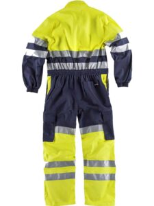 WorkTeam Buzo Recto Combinado y Multibolsillos, Mono de Trabajo Alta Visibilidad y Cintas Reflectantes