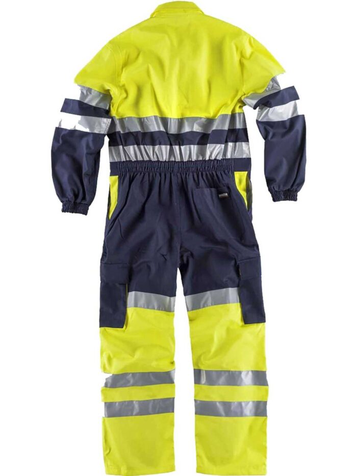 WorkTeam Buzo Recto Combinado y Multibolsillos, Mono de Trabajo Alta Visibilidad y Cintas Reflectantes