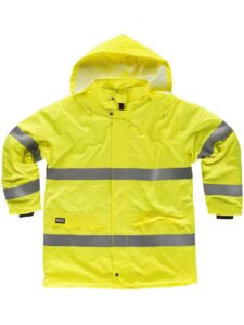 WorkTeam Parka Trabajo Acolchada, Abrigo Alta Visibilidad, con Cierre de Cremallera y Cintas Reflectantes. EN471. Unisex