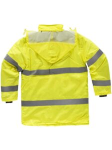 WorkTeam Parka Trabajo Acolchada, Abrigo Alta Visibilidad, con Cierre de Cremallera y Cintas Reflectantes. EN471. Unisex