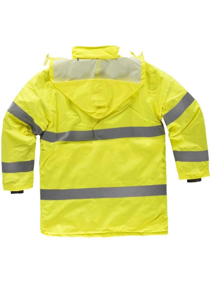 WorkTeam Parka Trabajo Acolchada, Abrigo Alta Visibilidad, con Cierre de Cremallera y Cintas Reflectantes. EN471. Unisex