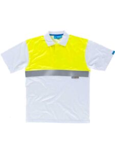 Workteam Polo Trabajo ANTIBACTERIANO, Alta Visibilidad, de Manga Corta, cierre de Velcro, Algodón. Ideal Alimentación, Laboratorio, Sanidad, etc. Unisex - Imagen 2