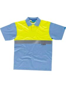 Workteam Polo Trabajo ANTIBACTERIANO, Alta Visibilidad, de Manga Corta, cierre de Velcro, Algodón. Ideal Alimentación, Laboratorio, Sanidad, etc. Unisex