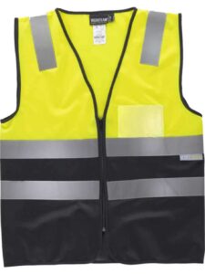 WorkTeam Chaleco Bicolor con Cierre de Cremallera y Cintas de Alta Visibilidad. EN ISO 20471:2013 Hombre