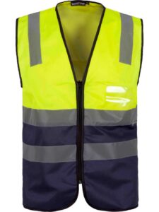 WorkTeam Chaleco Bicolor con Cierre de Cremallera y Cintas de Alta Visibilidad. EN ISO 20471:2013 Hombre