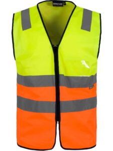 WorkTeam Chaleco Bicolor A.V. con Cierre de Cremallera y Cintas de Alta Visibilidad. EN ISO 20471:2013 Hombre