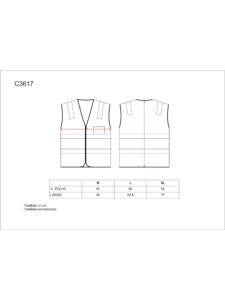 WorkTeam Chaleco bicolor rojo A.V. con cierre de cremallera y cintas de ALTA VISIBILIDAD. EN ISO 20471:2013 HOMBRE