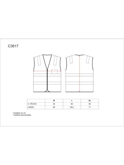 WorkTeam Chaleco bicolor rojo A.V. con cierre de cremallera y cintas de ALTA VISIBILIDAD. EN ISO 20471:2013 HOMBRE