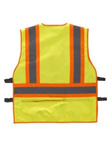 WorkTeam Chaleco Alta Visibilidad, Multibolsillos, Cintas Reflectantes bicolores Verticales y horizontales. Hombre