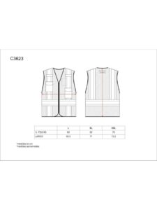 WorkTeam Chaleco Alta Visibilidad, Multibolsillos, Cintas Reflectantes bicolores Verticales y horizontales. Hombre