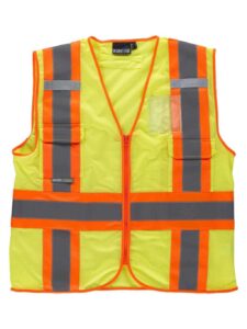WorkTeam Chaleco Alta Visibilidad, Multibolsillos, Cintas Reflectantes bicolores Verticales y horizontales. Hombre