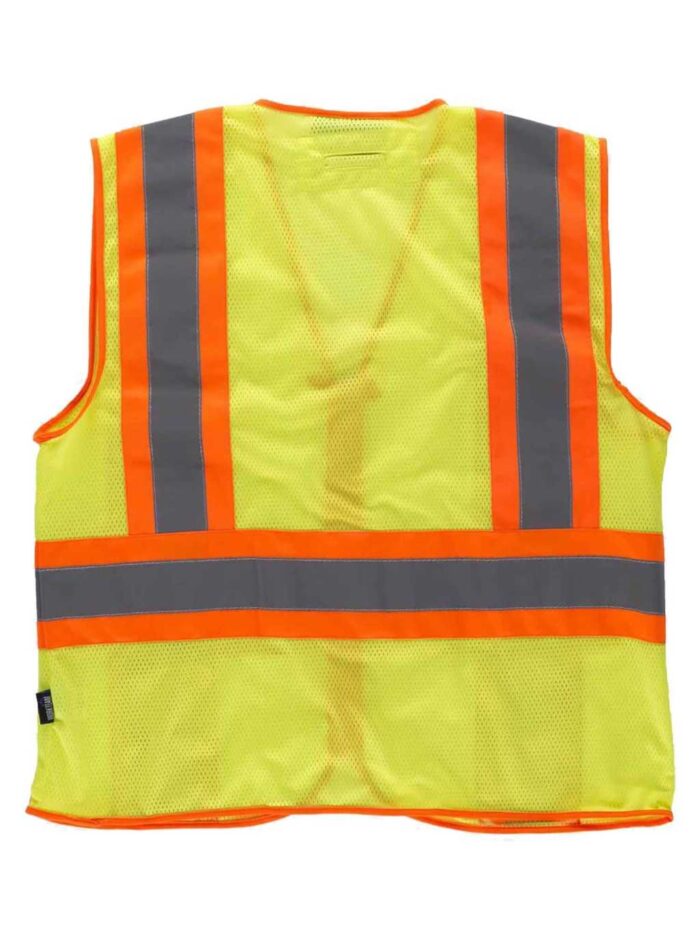 WorkTeam Chaleco Alta Visibilidad, Multibolsillos, Cintas Reflectantes bicolores Verticales y horizontales. Hombre