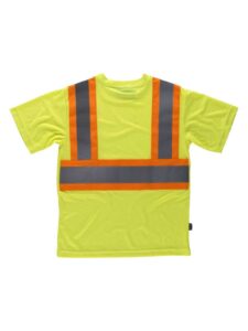 WorkTeam Camiseta Reflectante-Fluorescente de Manga corta en poliéster Ojo de Perdíz. Cuello Redondo en Punto canalé con cubrecosturas interior. Trabillas de cinta. - Imagen 3