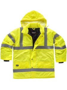WorkTeam Parka Trabajo Acolchada, Abrigo Alta Visibilidad con Cintas Reflectantes. EN471. Cazadora Unisex