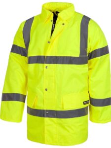 WorkTeam Parka Trabajo Acolchada, Abrigo Alta Visibilidad con Cintas Reflectantes. EN471. Cazadora Unisex