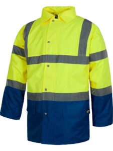 WorkTeam Parka Trabajo combinada Alta Visibilidad, Abrigo con Cintas Reflectantes. EN471. Unisex