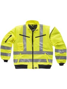 WorkTeam Cazadora Piloto alta visibilidad con cintas reflectantes. Mangas desmontables. EN471. Hombre