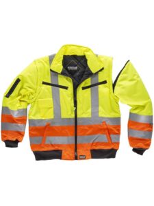 WorkTeam Parka Cazadora Piloto combinada Alta Visibilidad con Cintas Reflectantes. EN ISO 20471:2013 Unisex