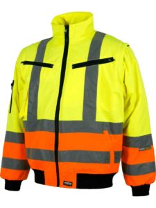 WorkTeam Parka Cazadora Piloto combinada Alta Visibilidad con Cintas Reflectantes. EN ISO 20471:2013 Unisex