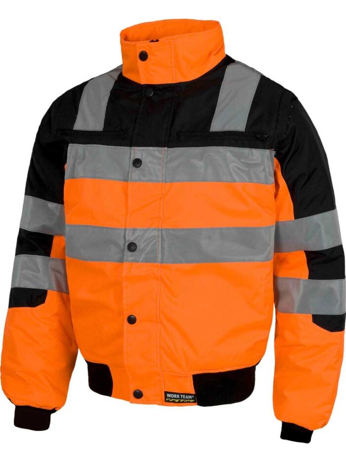 WorkTeam Cazadora Piloto combinada con cierre de cremallera, capucha, mangas desmontables.Bandas reflectantes Hombre - Imagen 3