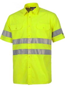 WorkTeam Camisa Manga Corta de ALTA VISIBILIDAD, con Cintas Reflectantes. Hombre