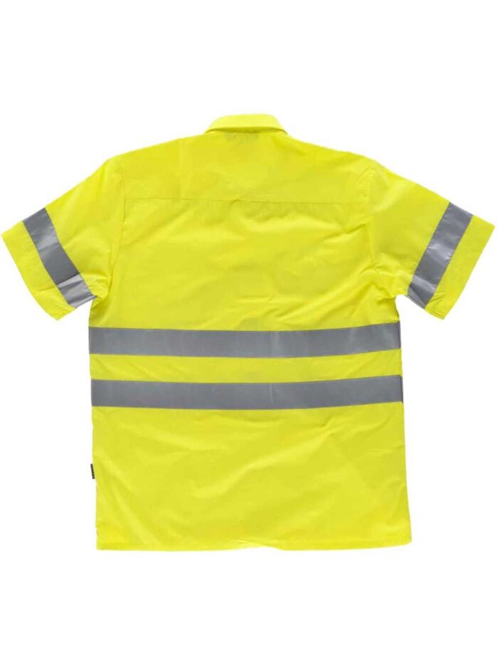 WorkTeam Camisa Manga Corta de ALTA VISIBILIDAD, con Cintas Reflectantes. Hombre