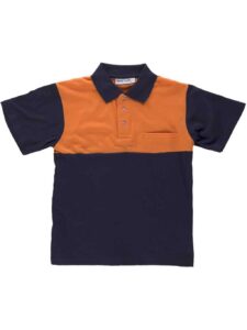 WorkTeam Polo Manga Corta, ALTA VISIBILIDAD, con canesú Combinado, un Bolso de Pecho. Hombre