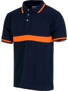 WorkTeam Polo Manga Corta con una Franja a Contraste, 100% Algodón. Hombre
